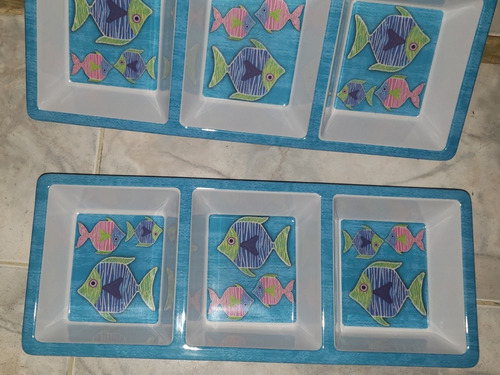 Imagen 1 de 1 de Plato Pasapalera De Melanina Diseño Marino