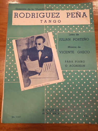 Rodriguez Peña Porteño Greco Ricordi Ed Tango Partitura