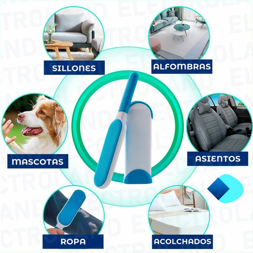 Imagen 4 de 10 de Quita Pelos Saca Pelusa Cepillo Para Mascotas Perro Gato