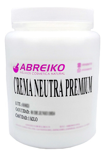  Crema Base Neutra Premium Sin Parabenos 1 Kg Fragancia Sin Fragancia