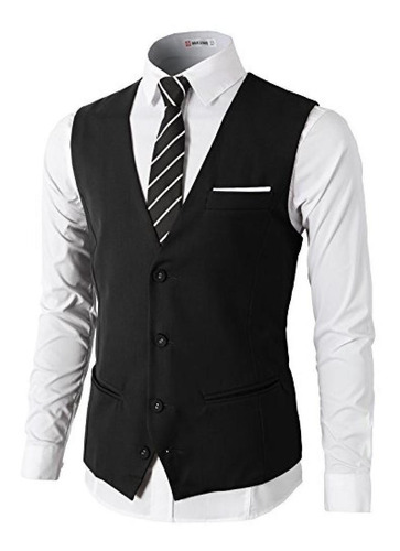 H2h Mens Formal Slim Fit Premium Business Traje 4 Chalecos D