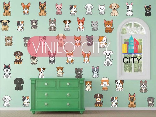 Viniles Decorativos Perros Y Gatos Veterinaria Amor