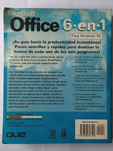 Microsoft Office 6 En 1 Para Windows 95 Prentice Hall (Usado)