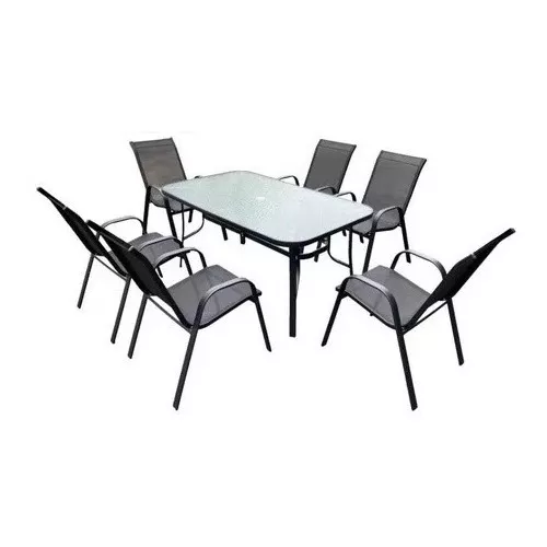 Conjunto de jardín comedor mesa plegable 120x70 + 4 sillas con