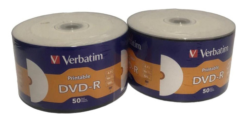 Pack 2 Campana De Disco Verbatim Dvd-r Imprimible 4.7gb 16x