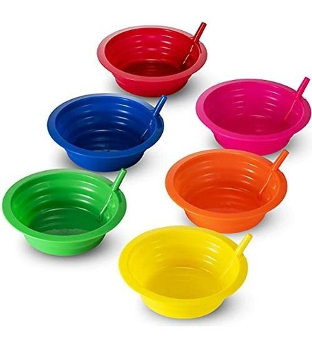 Cuenco Cereal Popote Para Niño Juego 6 20 Onza Plastico