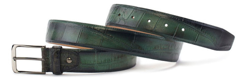 Cinturón Hombre Piel Coco Prada Mx 350348 Color Verde Diseño De La Tela Lisa Talla 110.0