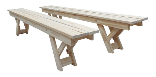 Set De 2 Bancos Con Patas Plegables De 1,50 X 0,35 Mts