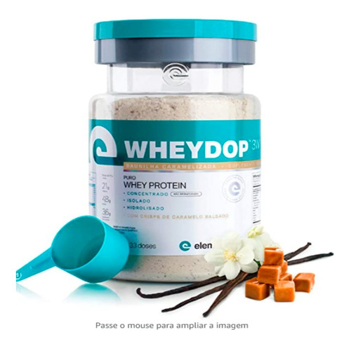 Suplemento Em Pó Elemento Puro Wheydop 3w (900g) Whey Protein Sabor Baunilha Caramelizada Em Pote De 900ml