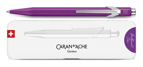 Bolígrafo Caran D'ache 849 Clormat-x Violeta Ca0849.605 Color De La Tinta Azul