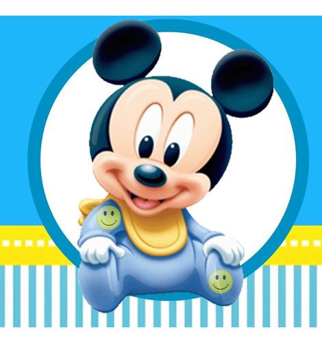 Kit Imprimible Mickey Bebe Candy Bar Tarjeta Con Foto