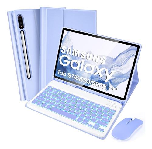 Funda Teclado Para Galaxy Tab S7/s8/s9/s9fe/s10fe Bluetooth