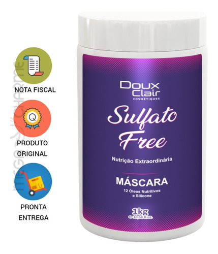 Doux Clair Sulfato Free Máscara 1kg - Hidratação Sem Sulfato