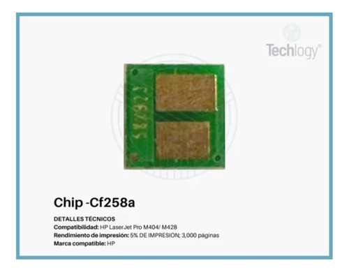 Chip Techlogy Para Cf258x Compatible Con M404 M428
