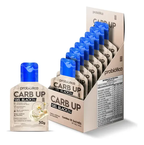Suplemento Carboidrato Carb Up Gel Black 10x30g Probiótica Preto