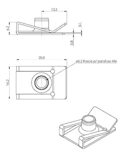 10 Porcas Rápida M6 C1 C2 C3 Picasso C4 Ds5 Xsara T14