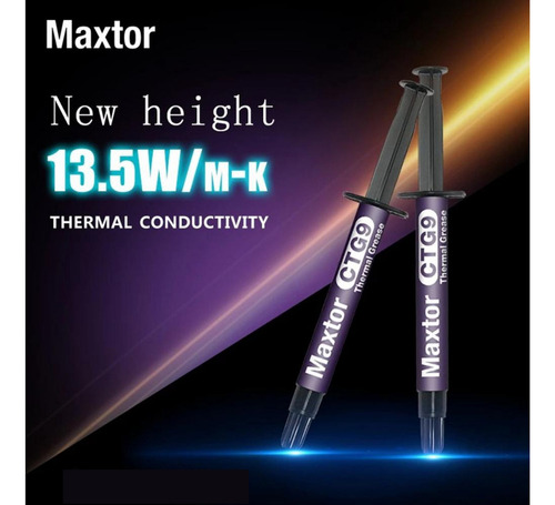 Pasta Térmica Maxtor Ctg9 De 4 Gr. Conductividad 13.5 W/m.k Grey 4g Box
