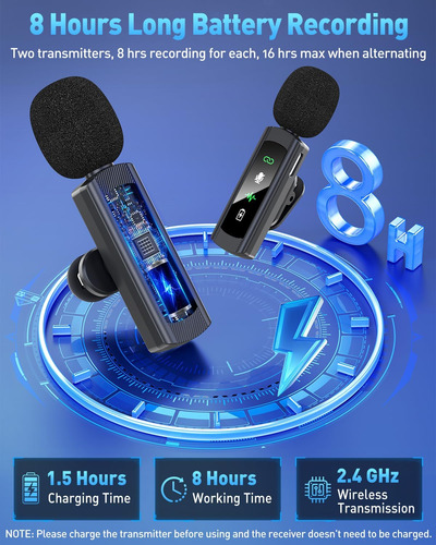 Micrófono Lavalier Inalámbrico Usb C Para iPhone Android