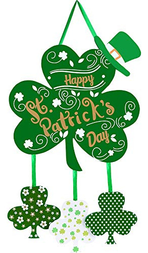 Happy St. Patrick's Day Door Sign Wooden Irish Hanging ...