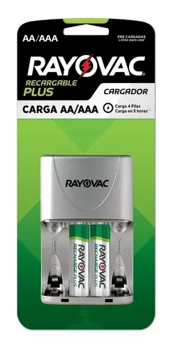 Cargador de pilas 4 AA / 4 AAA con 2 pilas recargables AA Rayovac