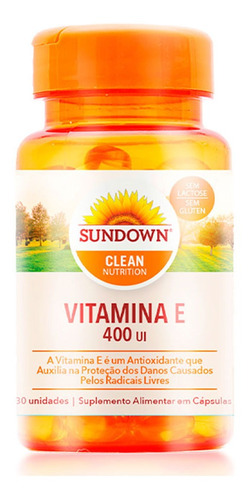 Vitamina E Sundown 400ui C/ 30 Cápsulas