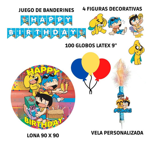 Kit Decorativo Cumpleaños Tematica Mikecrack