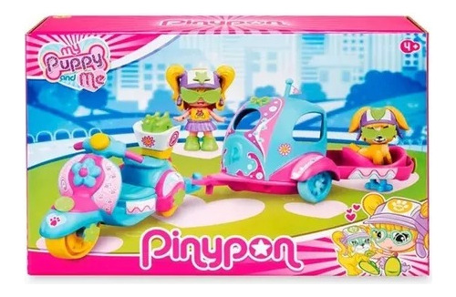 Pinypon Muñeca  Moto Transporta Su Mascota Bunny Toys