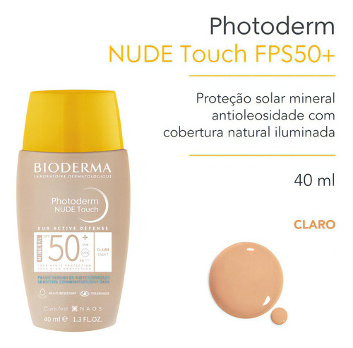 Protetor Solar Facial Photoderm Nude Touch Fps50+ Tom2 Claro