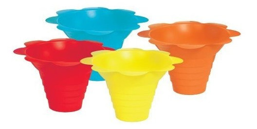 Vasos Con Bandeja De Goteo Snocone Flower De 4 Onzas, M...