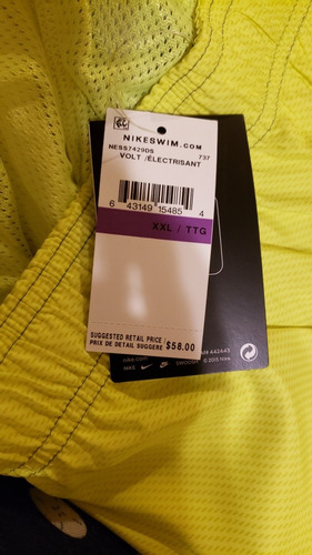 Imagen 4 de 5 de Pantaloneta De Baño Nike Amarillo Y Gris Xxl ( 1297 )oferta