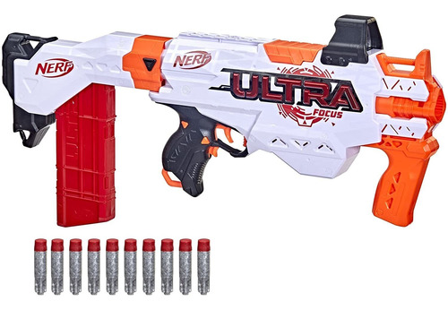 Nerf Ultra Focus Motorized Blaster, 10-dart Clip, 10 Accustr