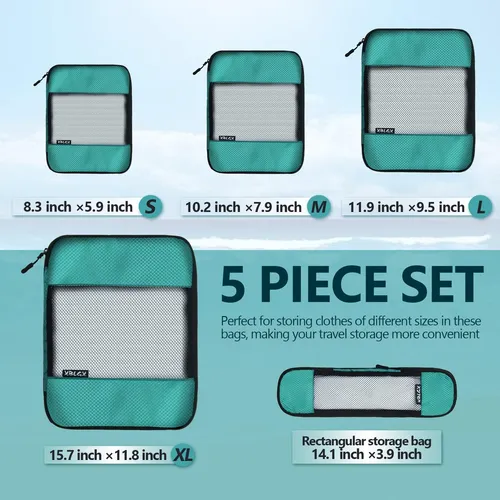 Cubos De Compresión Para Viajes,5 Set De Cubos De...