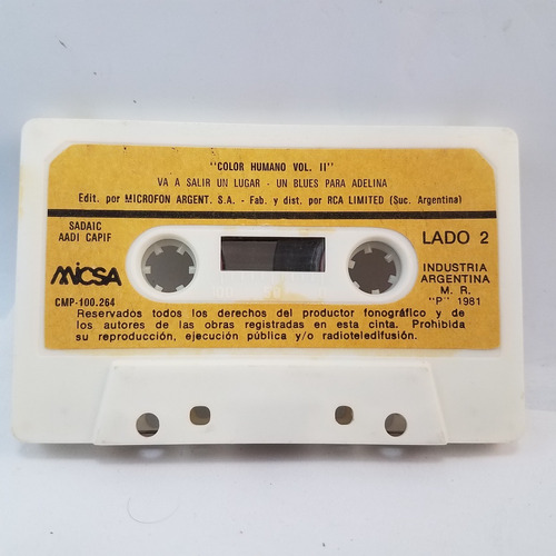 Color Humano Vol 2 Cassette Sin Tapa 1981