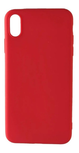 Carcasas Tpu Slim Para iPhone XS Max + Lamina De Vidrio Color Rojo Liso