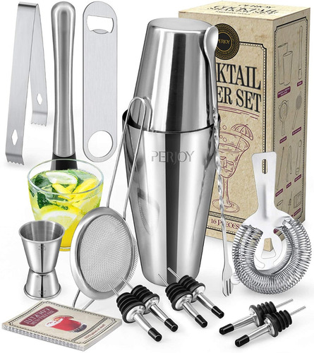 Kit Bartender Profesional En Acero Inoxidable