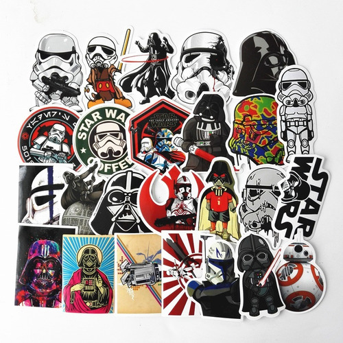 Lote De 25 Stickers Star Wars, Maleta, Laptop, Auto.