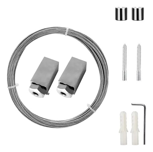 Kit Cable Tensor Acero Inoxidable 3 Mts + 24 Ganchos