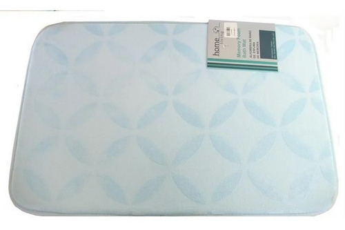 Alfombra Microfibra 50 X 77 Cm Circulos Azul Claro