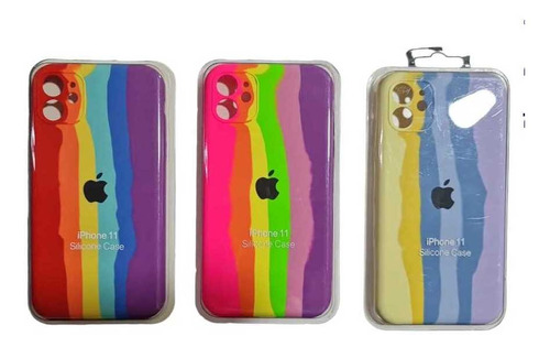 Funda Líquida Silicona Arco Iris iPhone 11