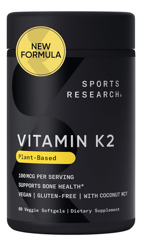 Vitamina K2 100 Mcg Con Aceite Coco Organico Y Menaq7 60 Cap