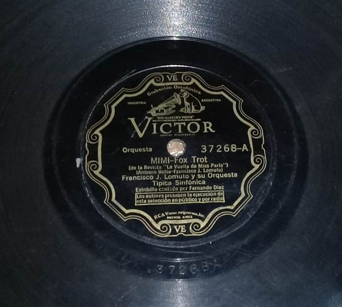 Francisco Lomuto Orquesta Mimí / Hojas Que Caen 78 Rpm Kktus