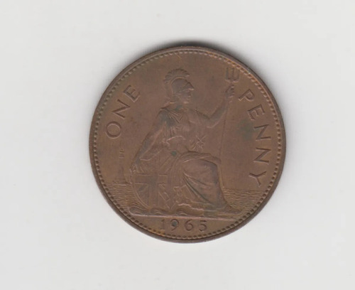 Moneda Inglaterra 1 Penny Año 1965 Muy Bueno