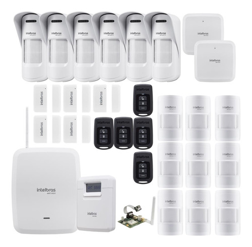 Kit Alarme Sf Intelbras Amt 8000 Wifi 20 Sensores E Xag 8000