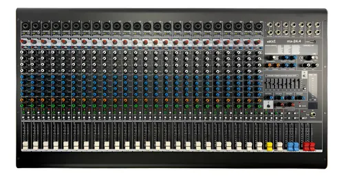 Mesa Som 24 Canais 4 Auxiliares Mxt Saídas Xlr Canon +brinde