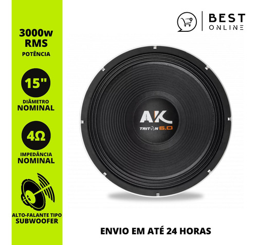 Subwoofer Triton Ak 6.0 15 Polegadas 3000w Rms 4 Ohms Branco