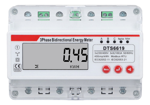 Medidor De Potencia, Pantalla Lcd De Energía Trifásica Y 4 C