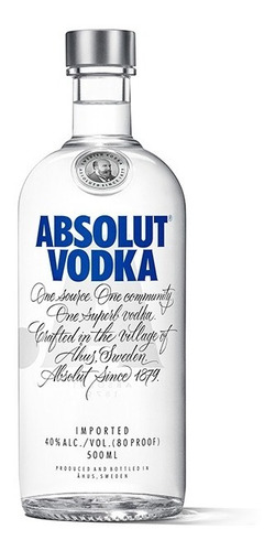 Vodka Absolut Original De Suecia X 500 Ml