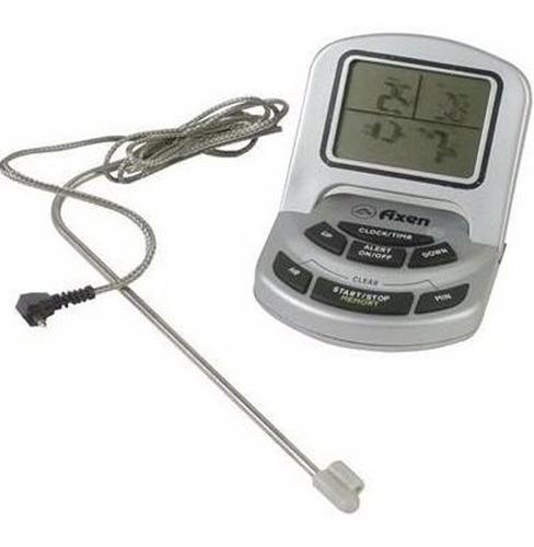 Termometro Display Digital Axen Con Sonda Para Horno Cocina