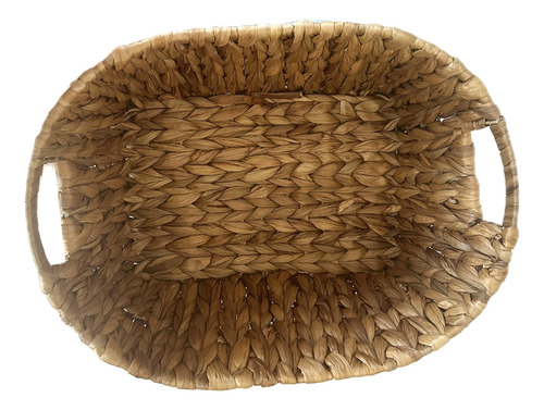 Caja Almacenadora Mimbre Jacinto Rectangular Artesanal 37 Cm