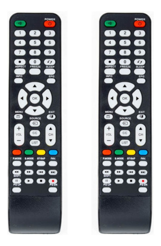 Kit De 2 Controle Compatível Com Tv Cce Rc512 516 517 D40 42